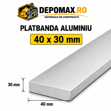 Platbanda aluminiu 40 x 30 mm, 6 metri (EN-AW 6060)